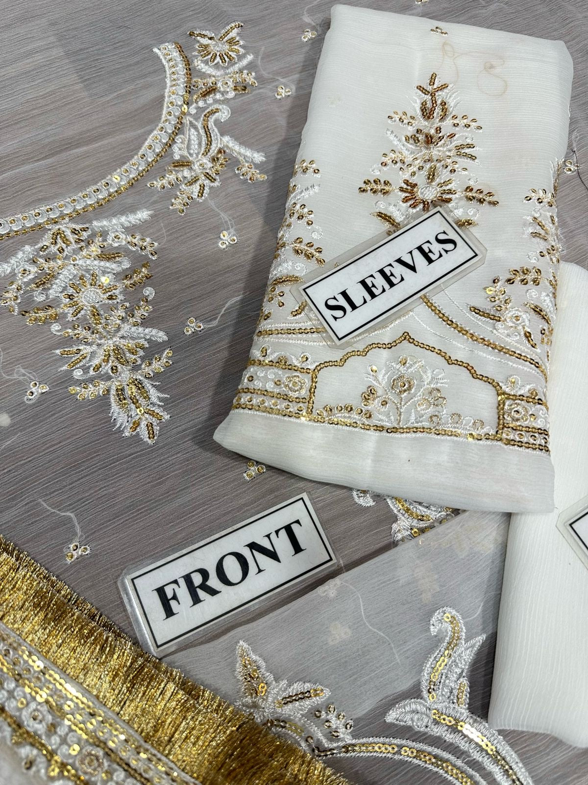 MAHA WAJAHAT BRIDAL PURE CHIFFON EMBROIDERED - 3 PC UNSTITCHED