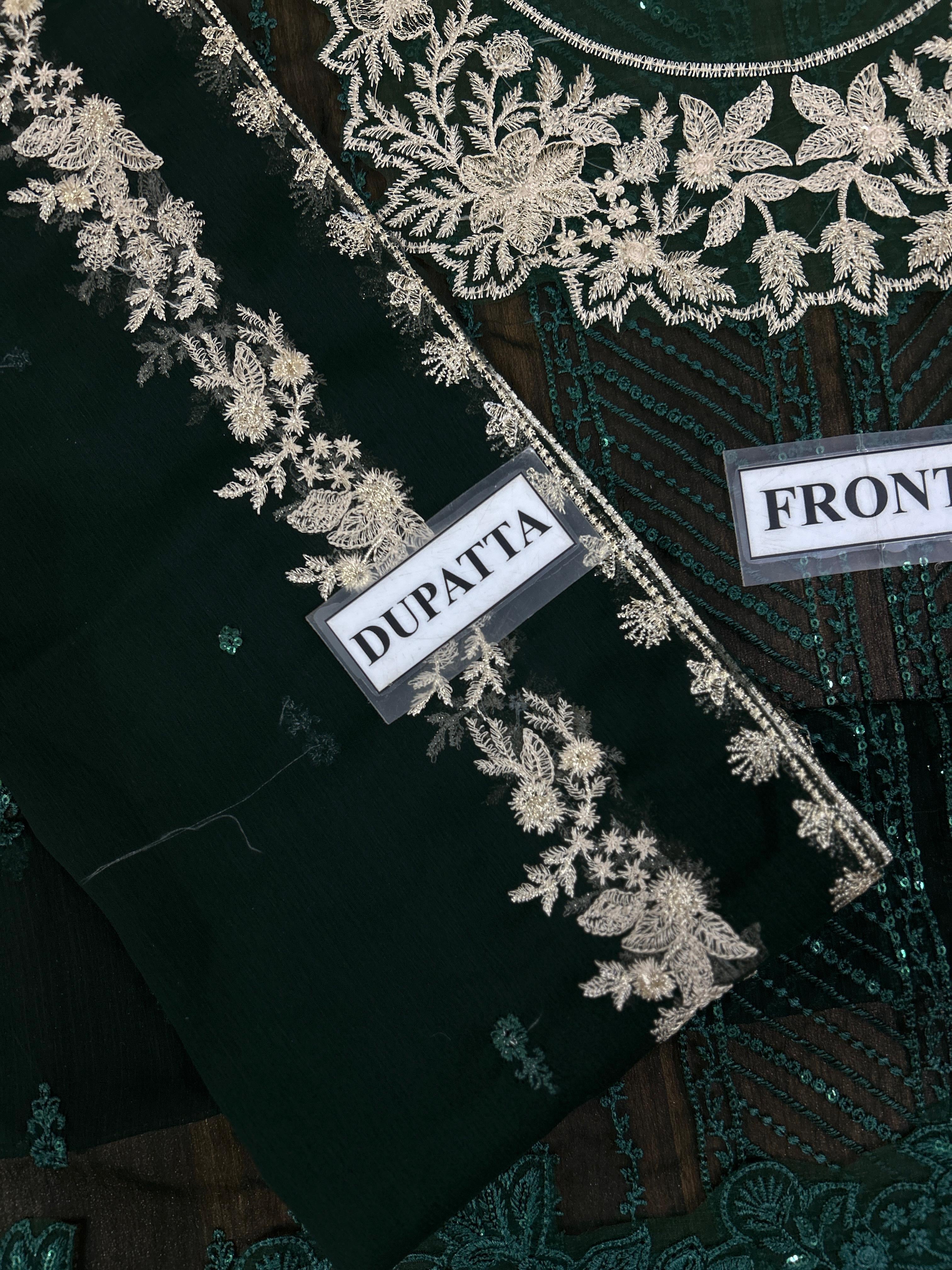 AZURE EMBROIDERED CHIFFON - 3 PC UNSTITCHED