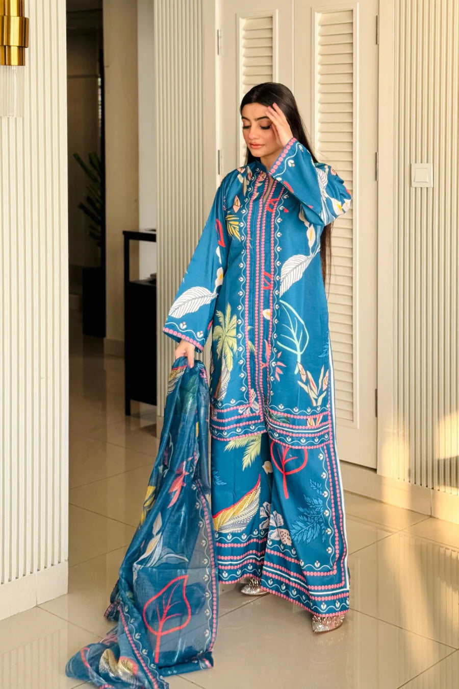 HOORAIN’S PRET DIGITAL PRINTED RAW SILK - 3 PC STITCHED