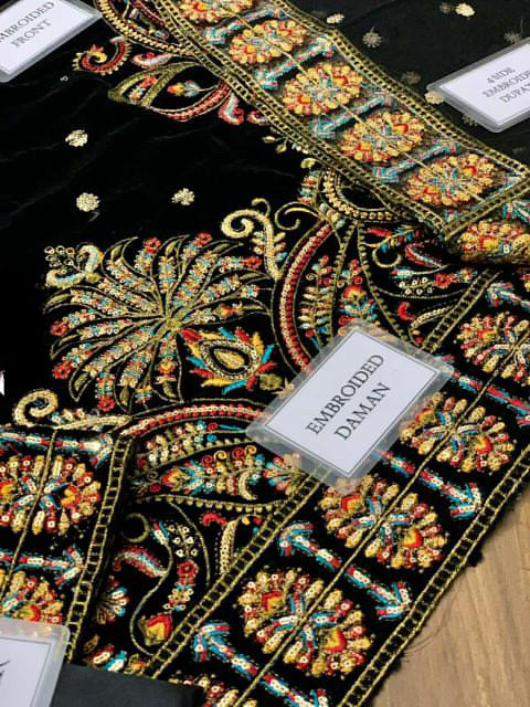 ASIM JOFA LUXURY EMBROIDERED VELVET - 3 PC UNSTITCHED