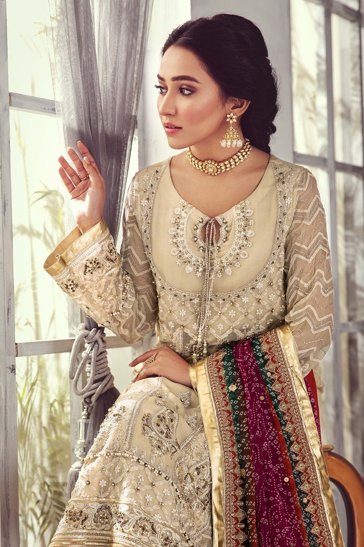 CHARIZMA LUXURY CHIFFON EMBROIDERED - 3 PC UNSTITCHED