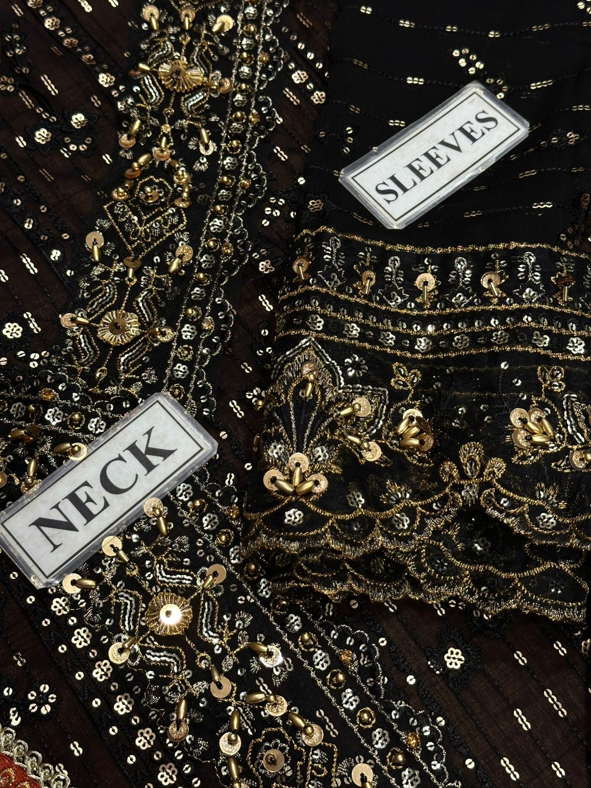 AIK ATELIER LUXURY EMBROIDERED CHIFFON FROK - 3 PC UNSTITCHED