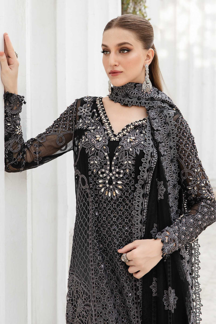 MARIA B LUXURY WEDDING EMBROIDERED TIE & DIE CHIFFON - 3 PC UNSTITCHED