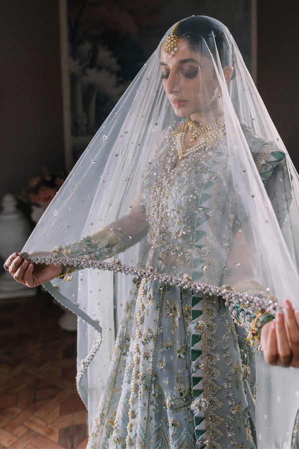 ELAN LUXURY HANDMADE BRIDAL WEDDING EMBROIDERED ORGANZA - 3 PC UNSTITCHED