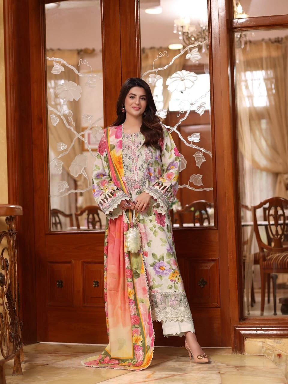 ANEELA’S DIGITAL PRINTED EMBROIDERED LAWN - 3 PC UNSTITCHED