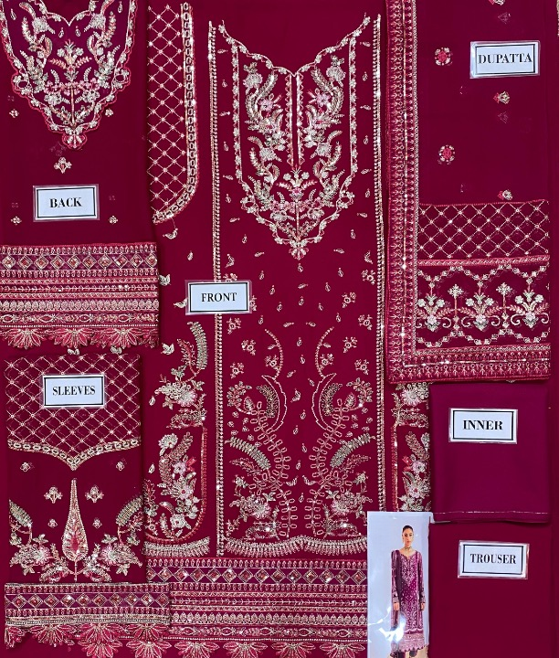 GULAAL LUXURY EMBROIDERED CHIFFON - 3 PC UNSTITCHED