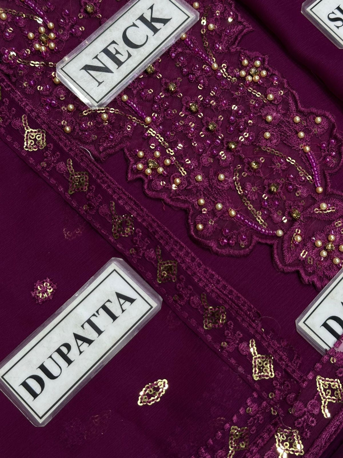 IZNIK EMBROIDERED CHIFFON - 3 PC UNSTITCHED