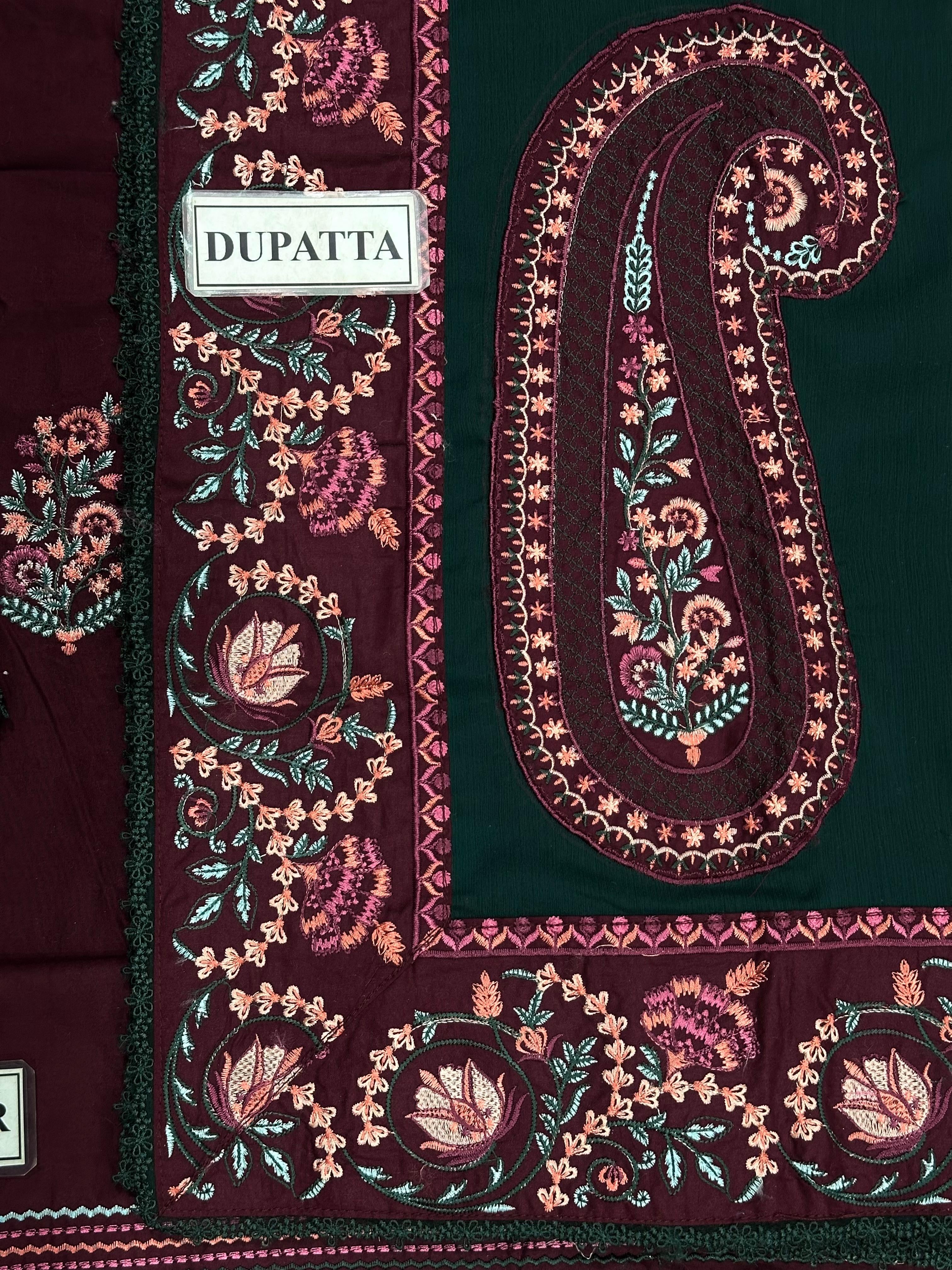 BATIK LUXURY EMBROIDERED COTTON - 3 PC UNSTITCHED