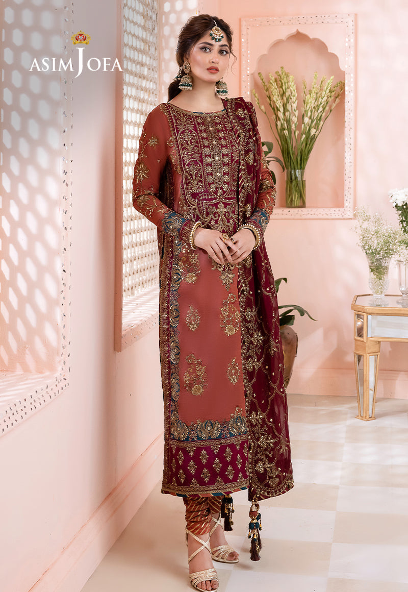 ASIM JOFA EMBROIDERED CHIFFON - 3 PC UNSTITCHED