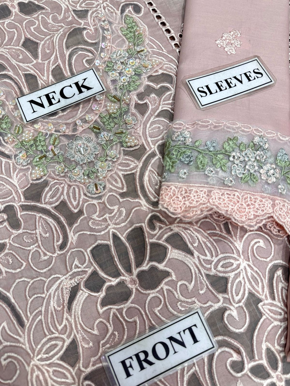 SARDINIA CHIKANKARI LASER EMBROIDERED LAWN - 3 PC UNSTITCHED