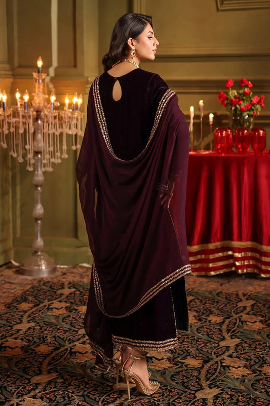 CHARIZMA LUXURY EMBROIDERED VELVET - 3 PC UNSTITCHED