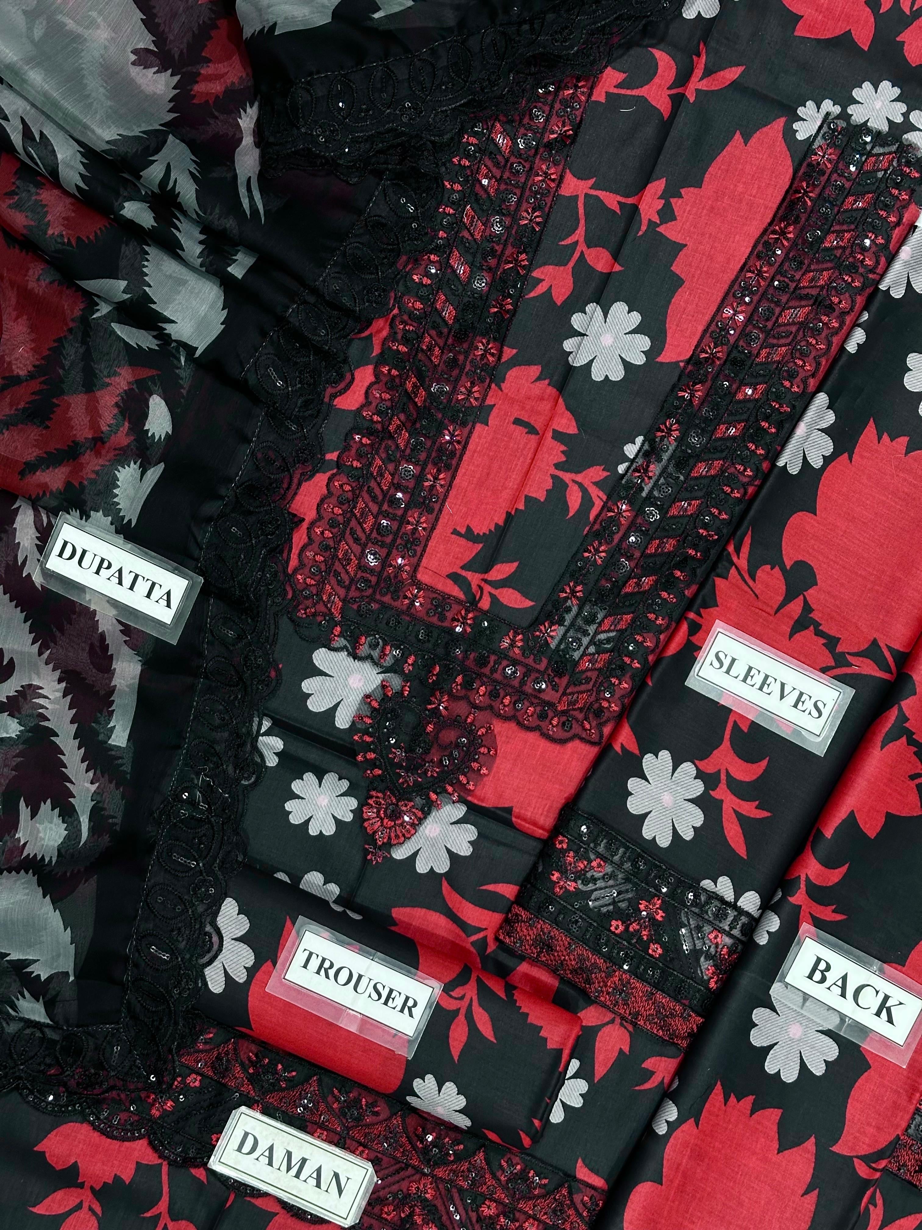 RAMSHA PRINTED EMBROIDERED LAWN - 3 PC UNSTITCHED