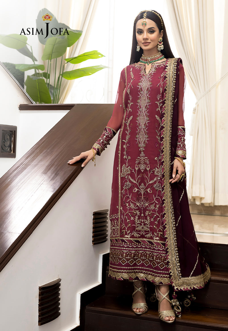 ASIM JOFA EMBROIDERED CHIFFON - 3 PC UNSTITCHED