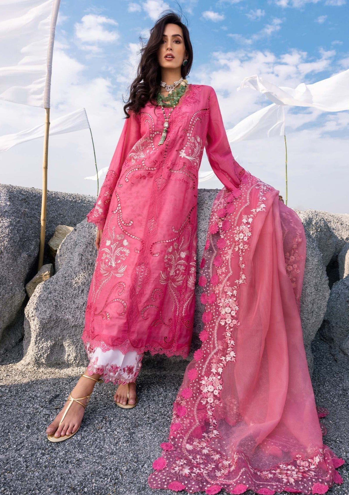 SAIRA SHAKIRA CHIKANKARI EMBROIDERED LAWN - 3 PC UNSTITCHED