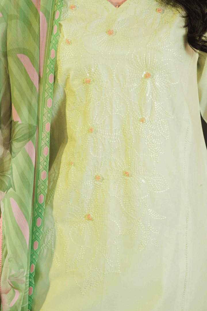 HOORAINS PRET EMBROIDERED COTTON - 3 PC STITCHED