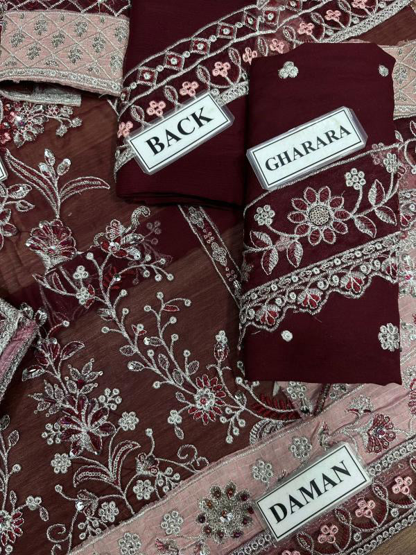 MARIA B LUXURY WEDDING EMBROIDERED CHIFFON - 3 PC UNSTITCHED