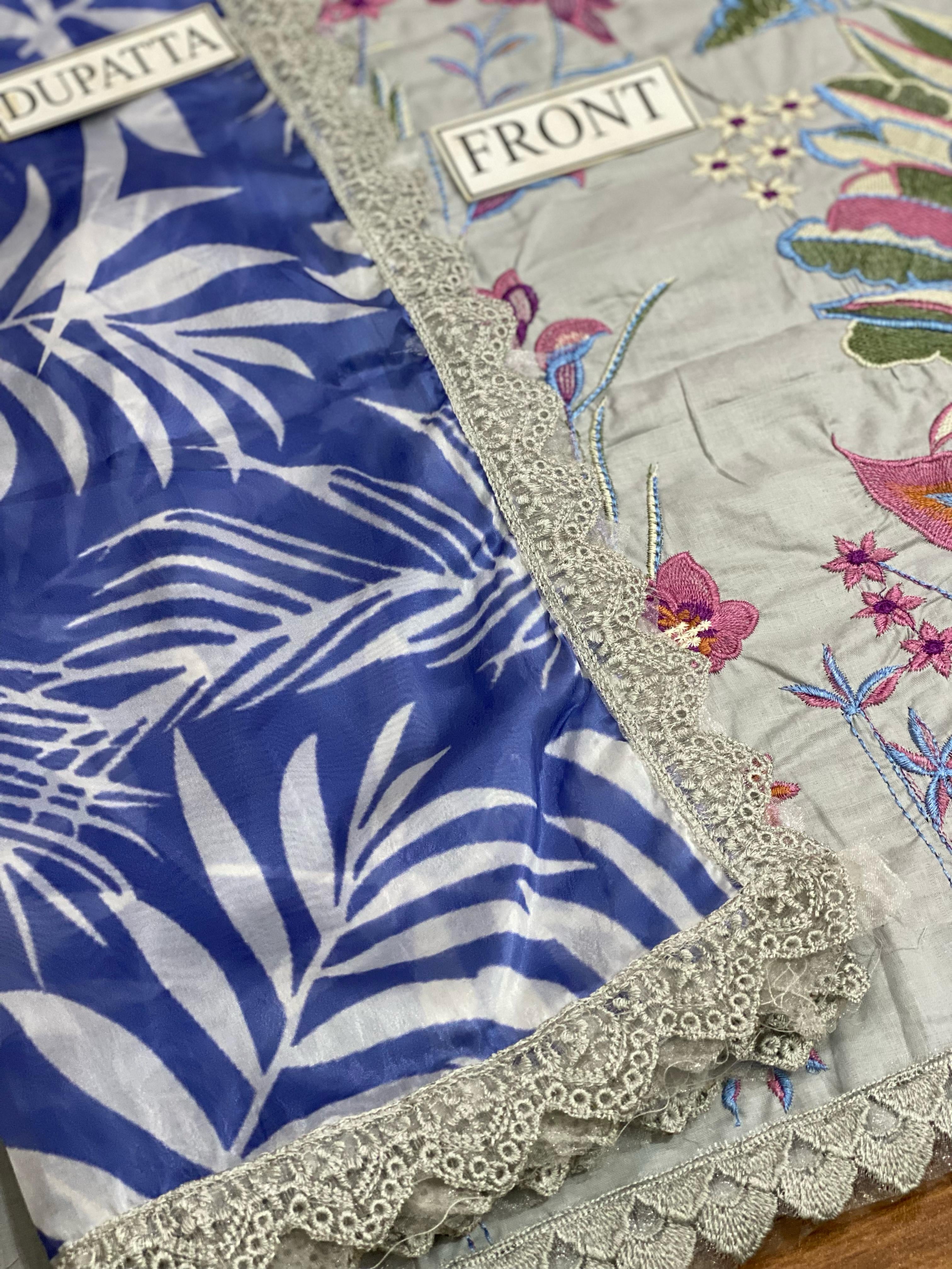 ZAHA EMBROIDERED LAWN - 3 PC UNSTITCHED