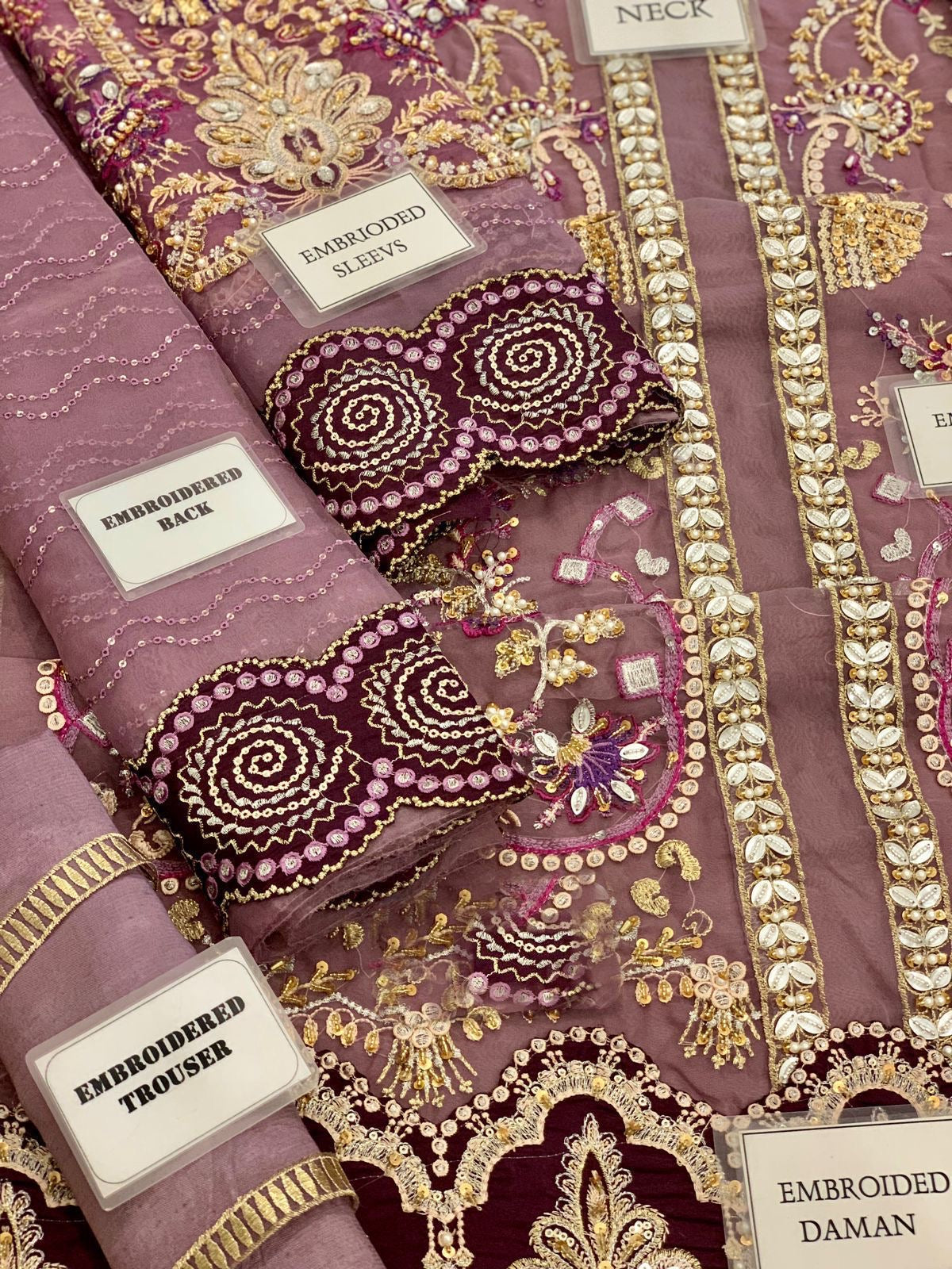 ELAF LUXURY EMBROIDERED HANDWORK ORGANZA - 3 PC UNSTITCHED