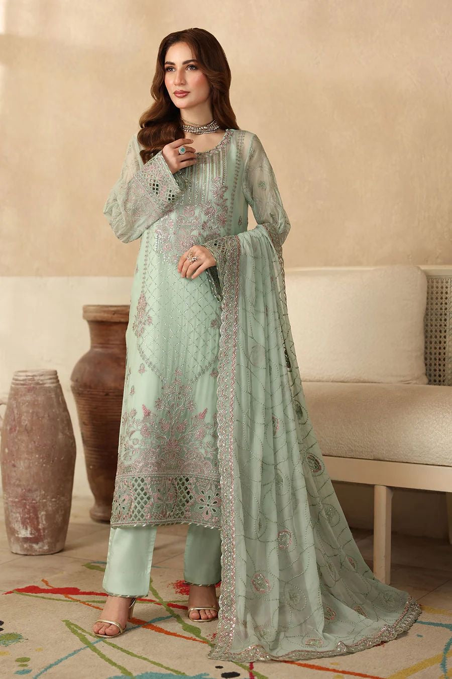 RAMSHA EMBROIDERED CHIFFON - 3 PC UNSTITCHED