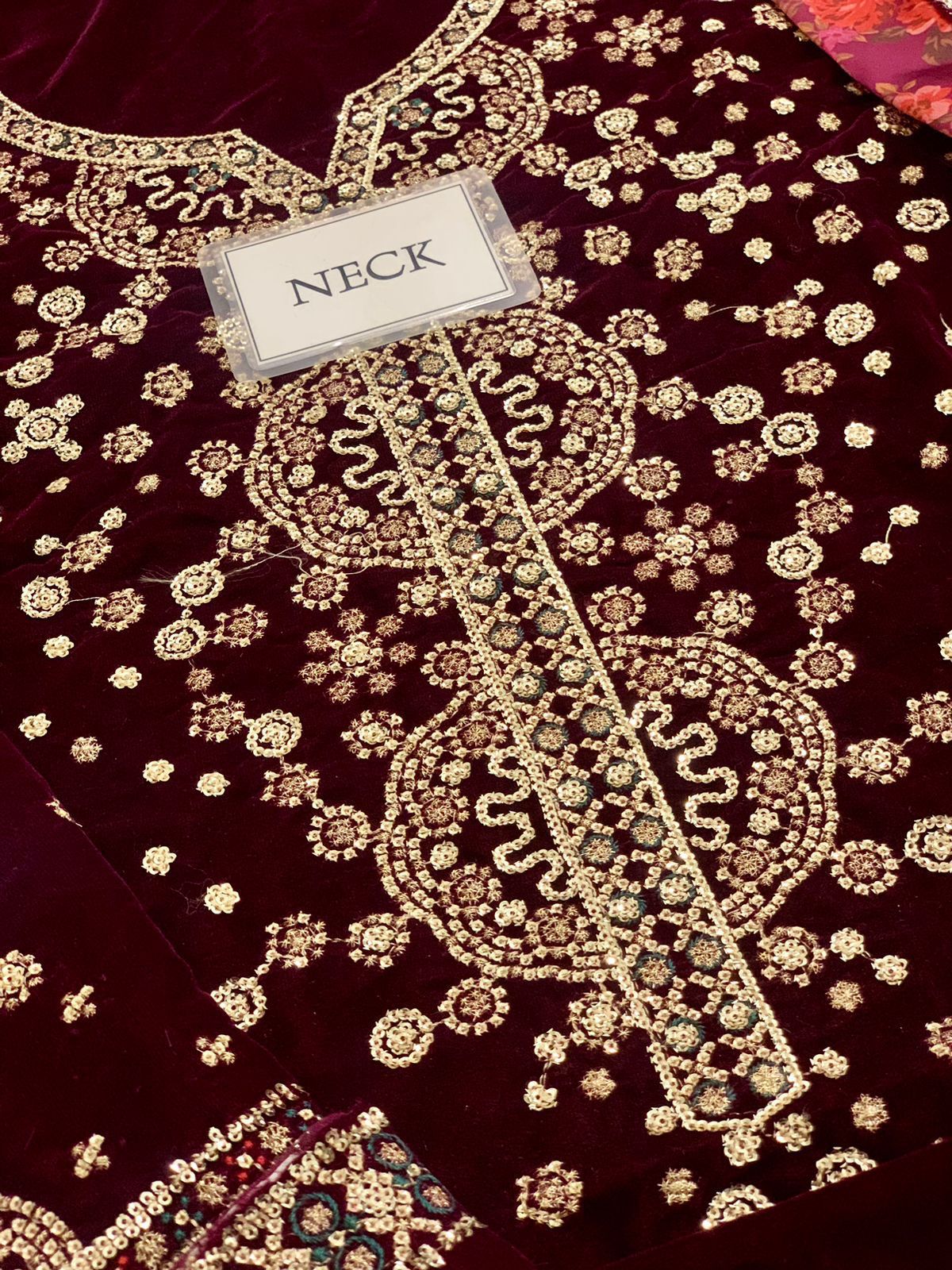 JAZMIN EMBROIDERED VELVET - 3 PC UNSTITCHED