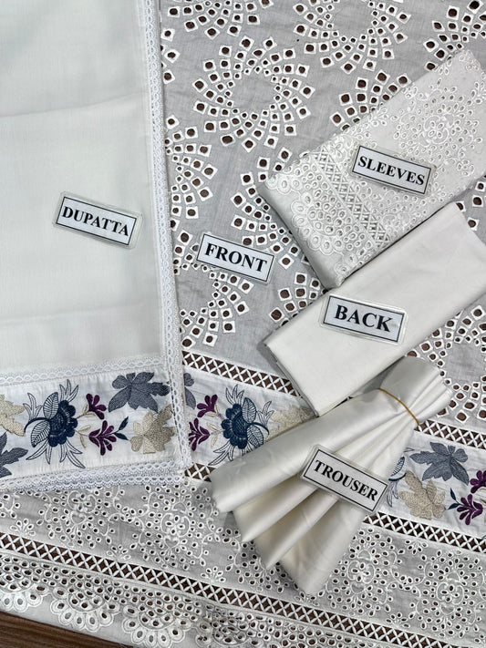 SABEEN ABBAS CHIKANKARI EMBROIDERED LAWN - 3 PC UNSTITCHED