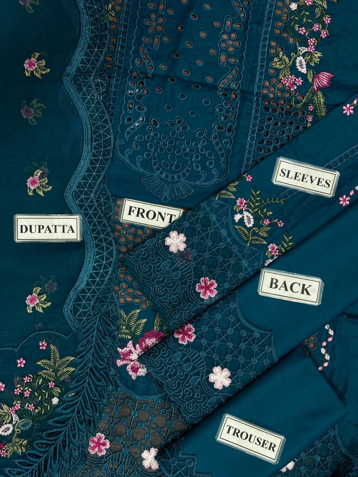 QALAMKAR LUXURY EMBROIDERED CHIKANKARI LAWN - 3 PC UNSTITCHED