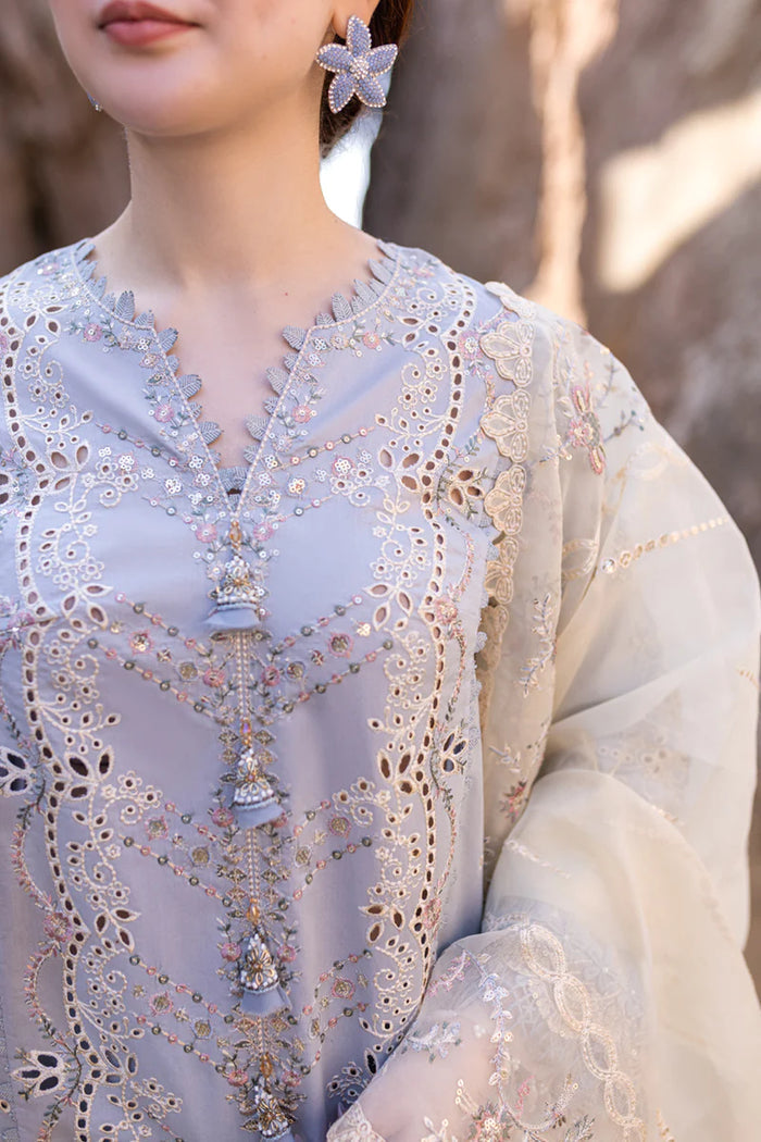 QALAMKAR CHIKANKARI EMBROIDERED LAWN - 3 PC UNSTITCHED