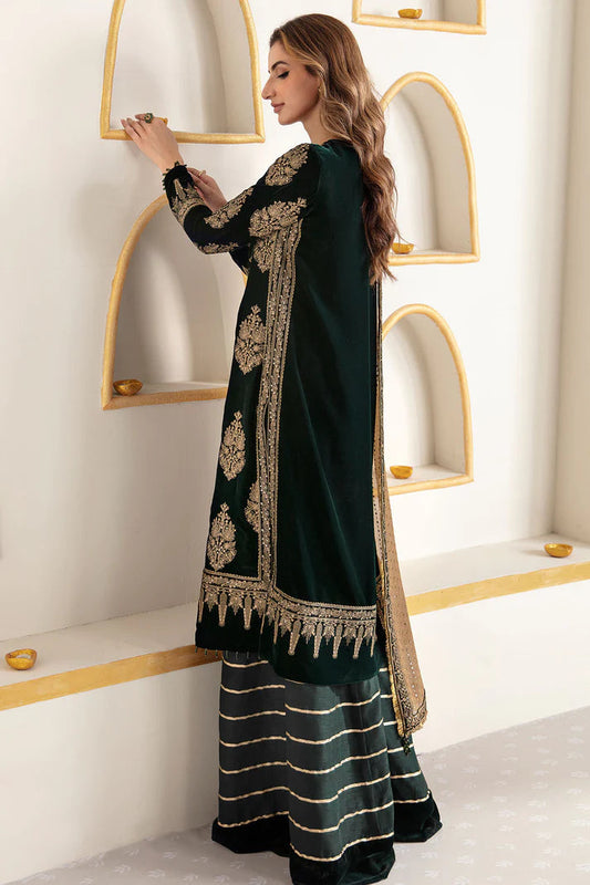 JAZMIN LUXURY EMBROIDERED VELVET - 3 PC UNSTITCHED