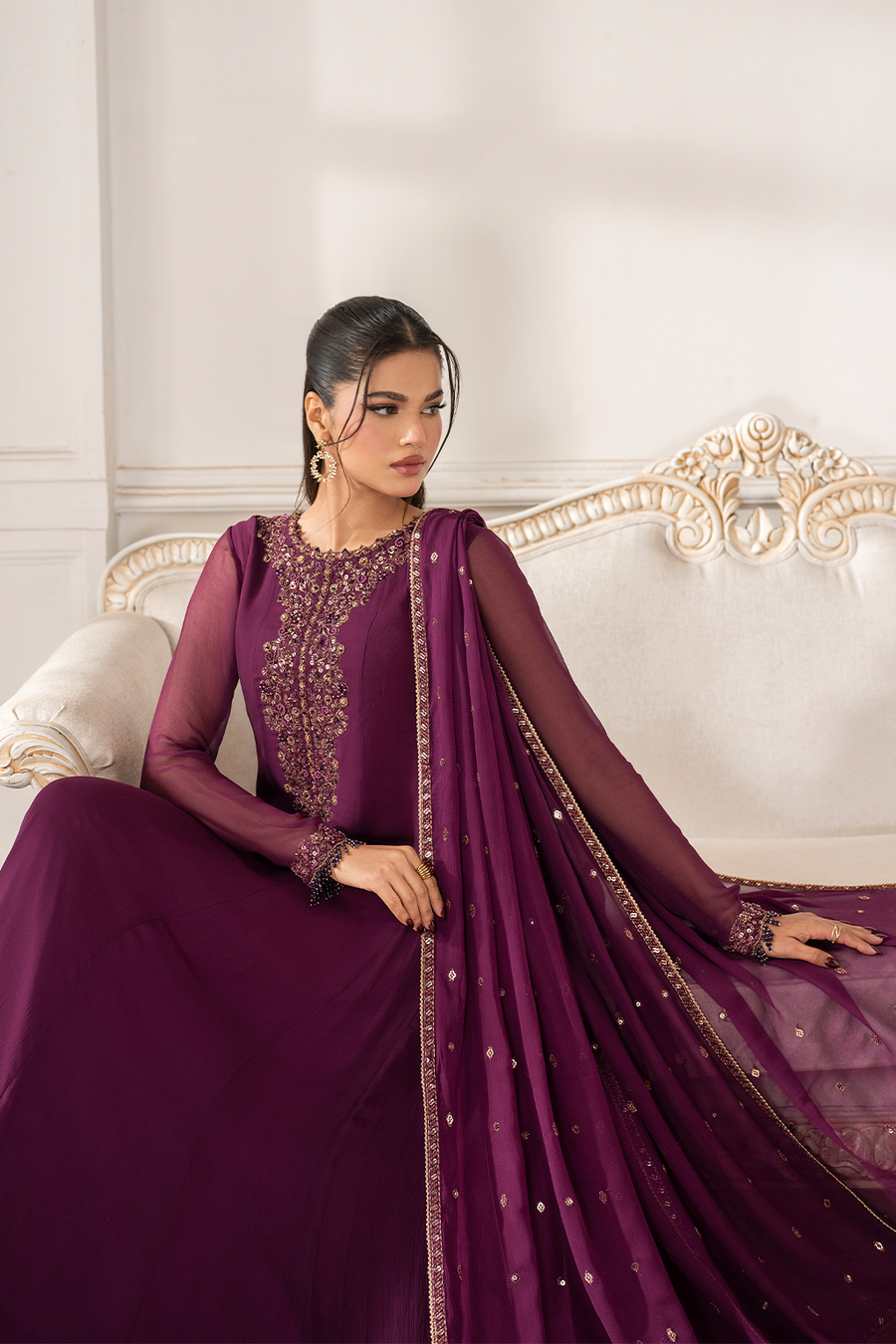 IZNIK EMBROIDERED CHIFFON - 3 PC UNSTITCHED