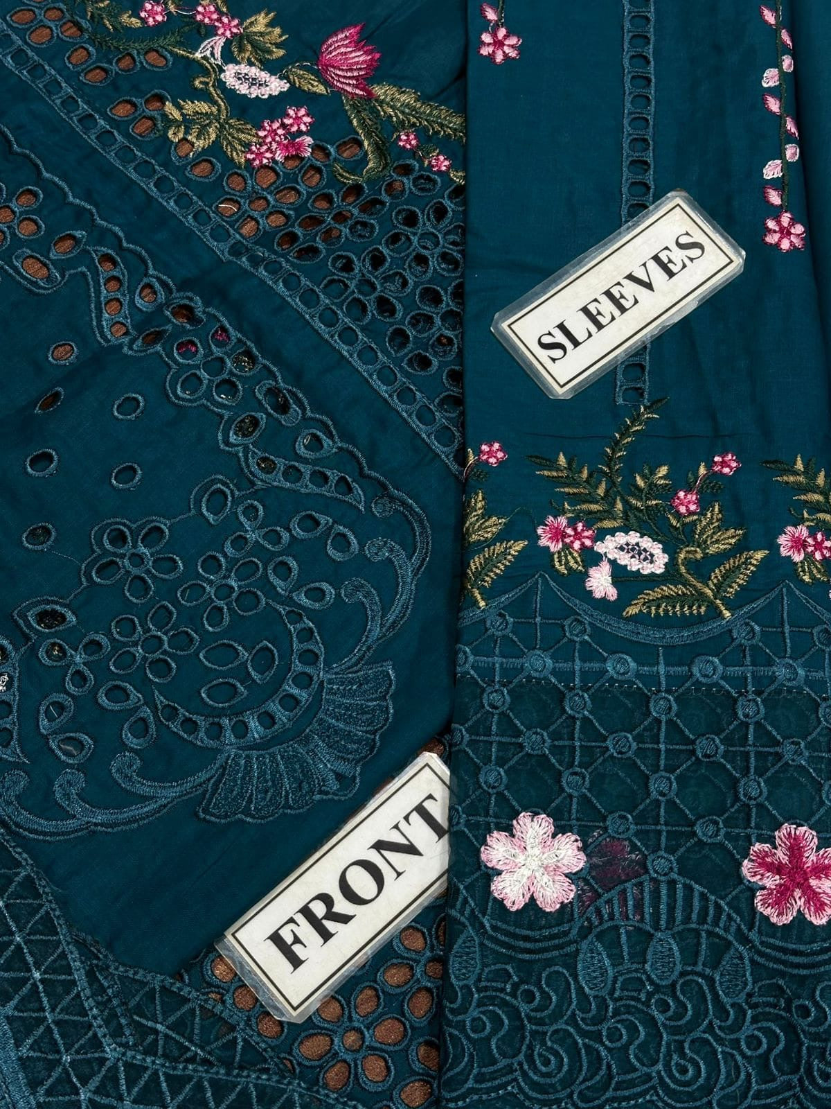 QALAMKAR LUXURY EMBROIDERED CHIKANKARI LAWN - 3 PC UNSTITCHED