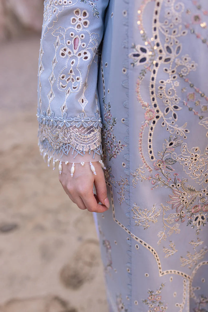 QALAMKAR CHIKANKARI EMBROIDERED LAWN - 3 PC UNSTITCHED
