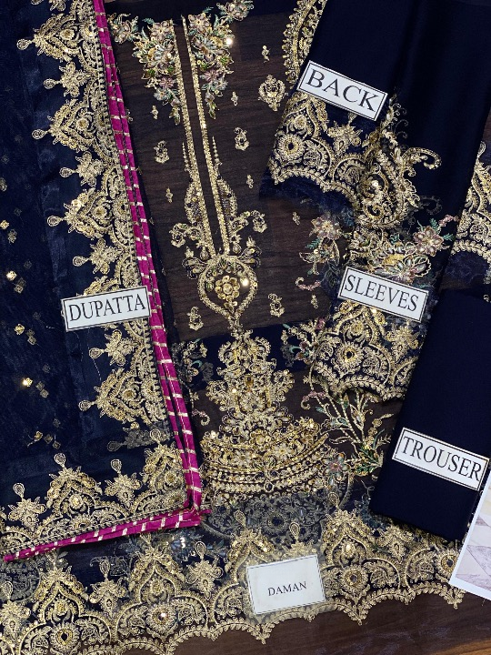 CHARIZMA LUXURY EMBROIDERED CHIFFON - 3 PC UNSTITCHED