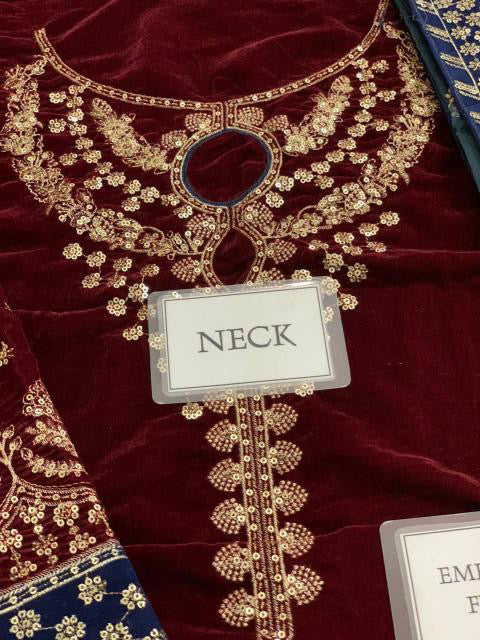 JAZMIN FORMALS EMBROIDERED VELVET - 3 PC UNSTITCHED