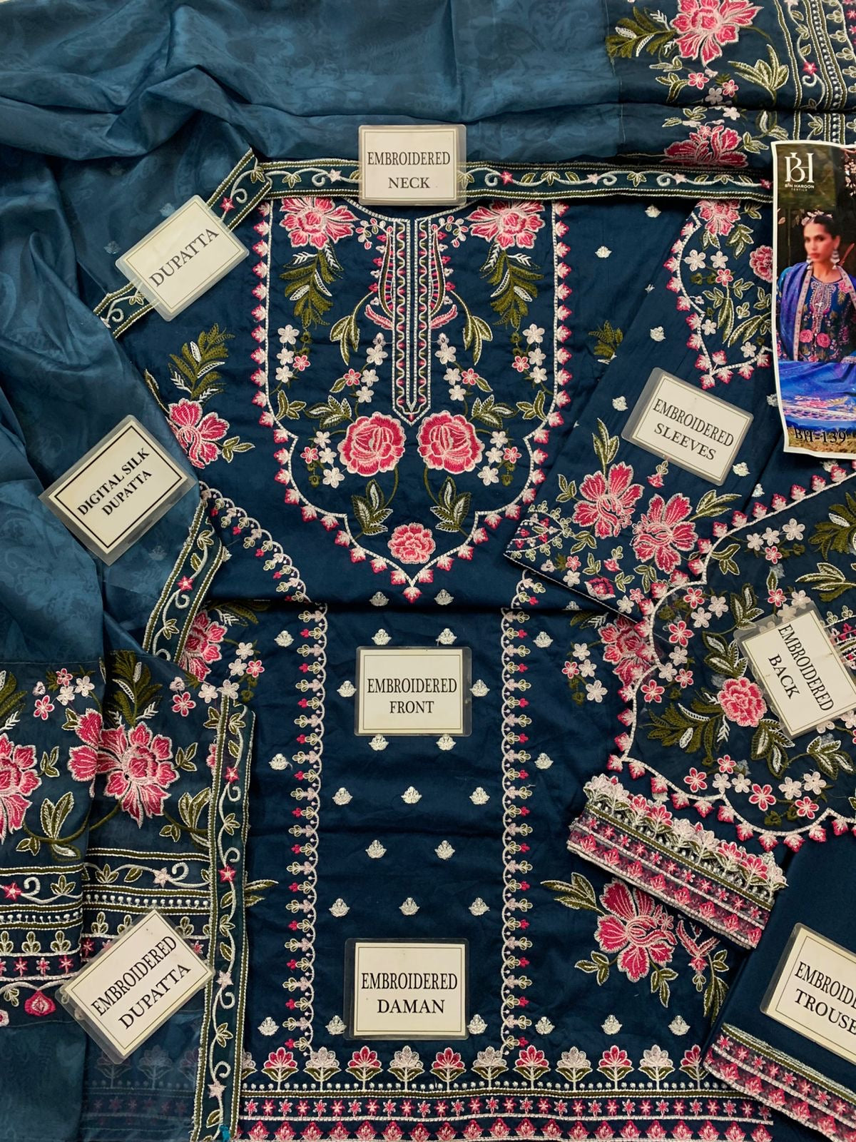 SADAF FAWAD EMBROIDERED LAWN - 3 PC UNSTITCHED