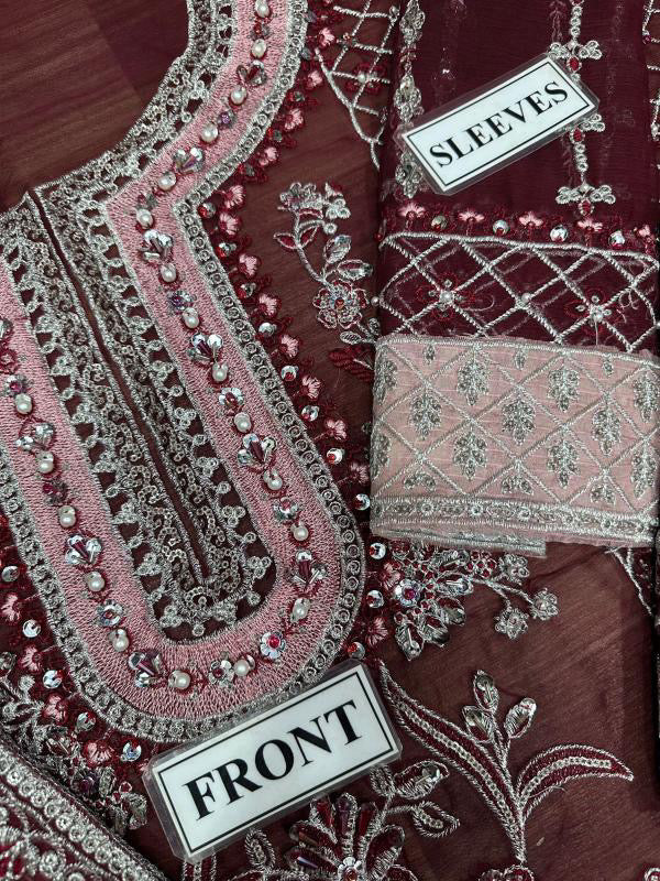 MARIA B LUXURY WEDDING EMBROIDERED CHIFFON - 3 PC UNSTITCHED