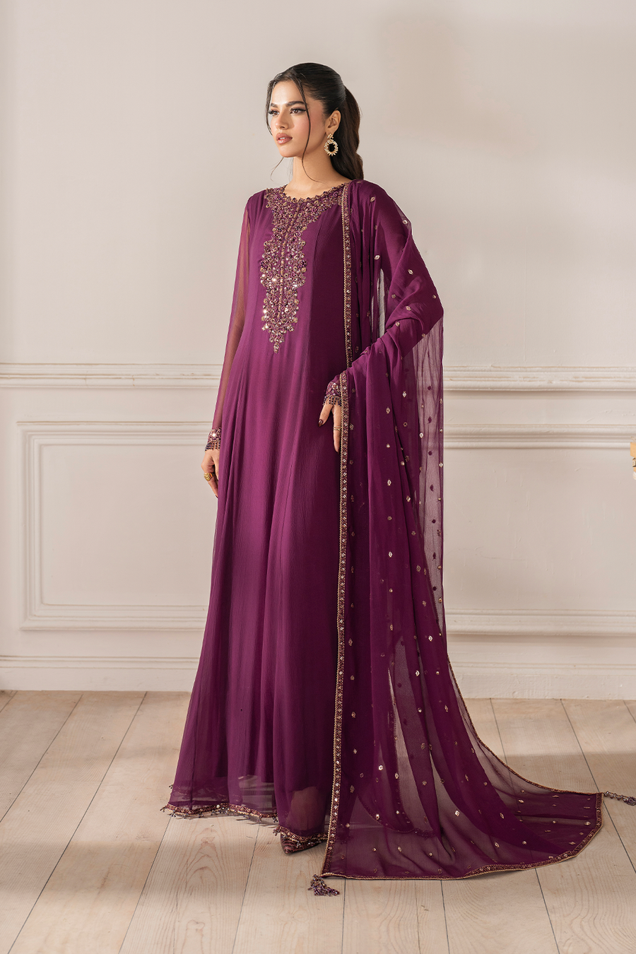 IZNIK EMBROIDERED CHIFFON - 3 PC UNSTITCHED