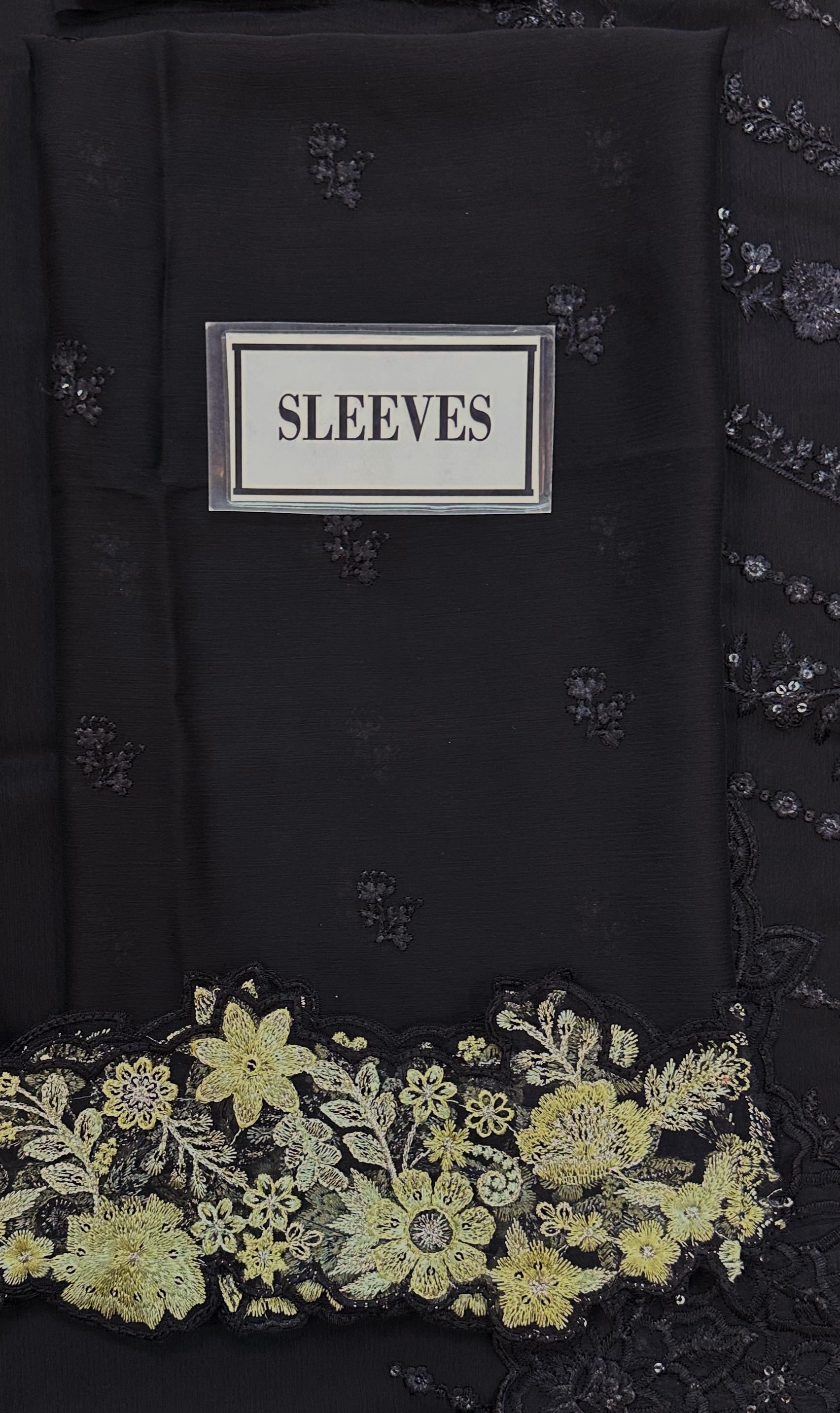 AZURE EMBROIDERED SEMI PURE CHIFFON - 3 PC UNSTITCHED