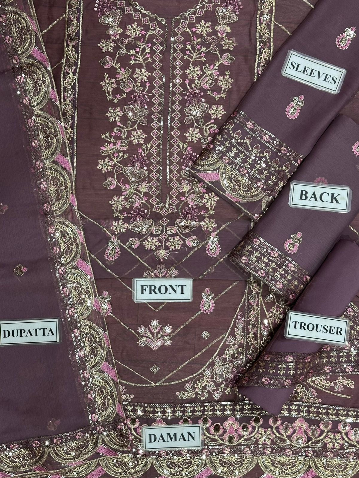 ASIM JOFA EMBROIDERED CHIFFON - 3 PC UNSTITCHED