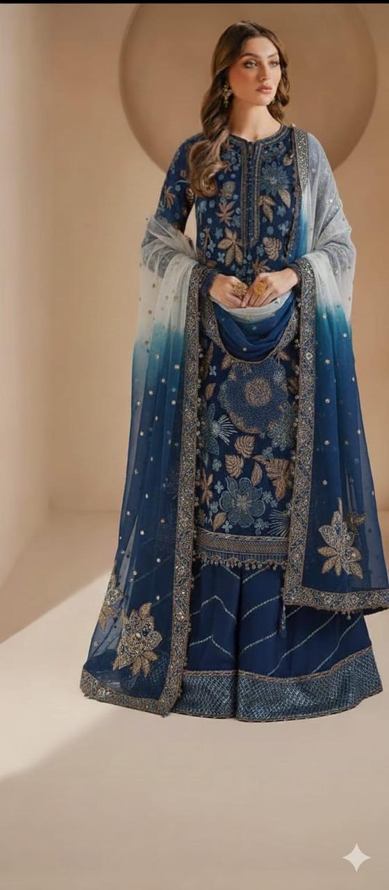 JAZMIN LUXURY EMBROIDERED CHIFFON - 3 PC UNSTITCHED