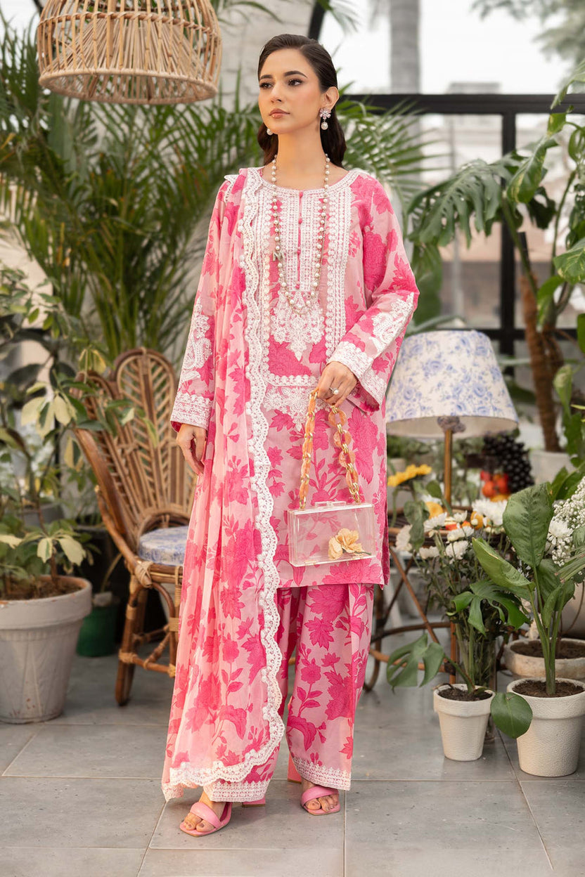 MARIA B DIGITAL PRINTED EMBROIDERED LAWN - 3 PC UNSTITCHED