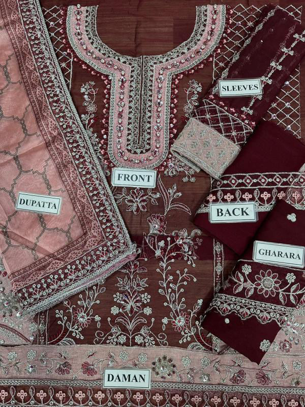 MARIA B LUXURY WEDDING EMBROIDERED CHIFFON - 3 PC UNSTITCHED