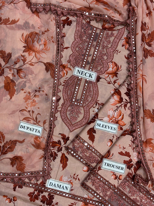 ANEELA’S EMBROIDERED LAWN - 3 PC UNSTITCHED