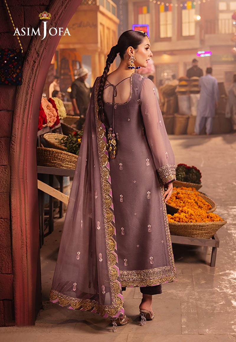 ASIM JOFA EMBROIDERED CHIFFON - 3 PC UNSTITCHED