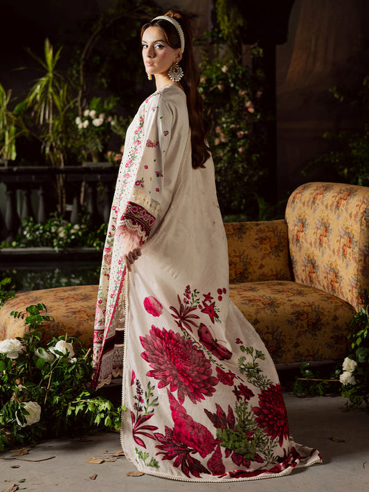 MAHNUR EMBROIDERED CHIKANKARI LAWN - 3 PC UNSTITCHED