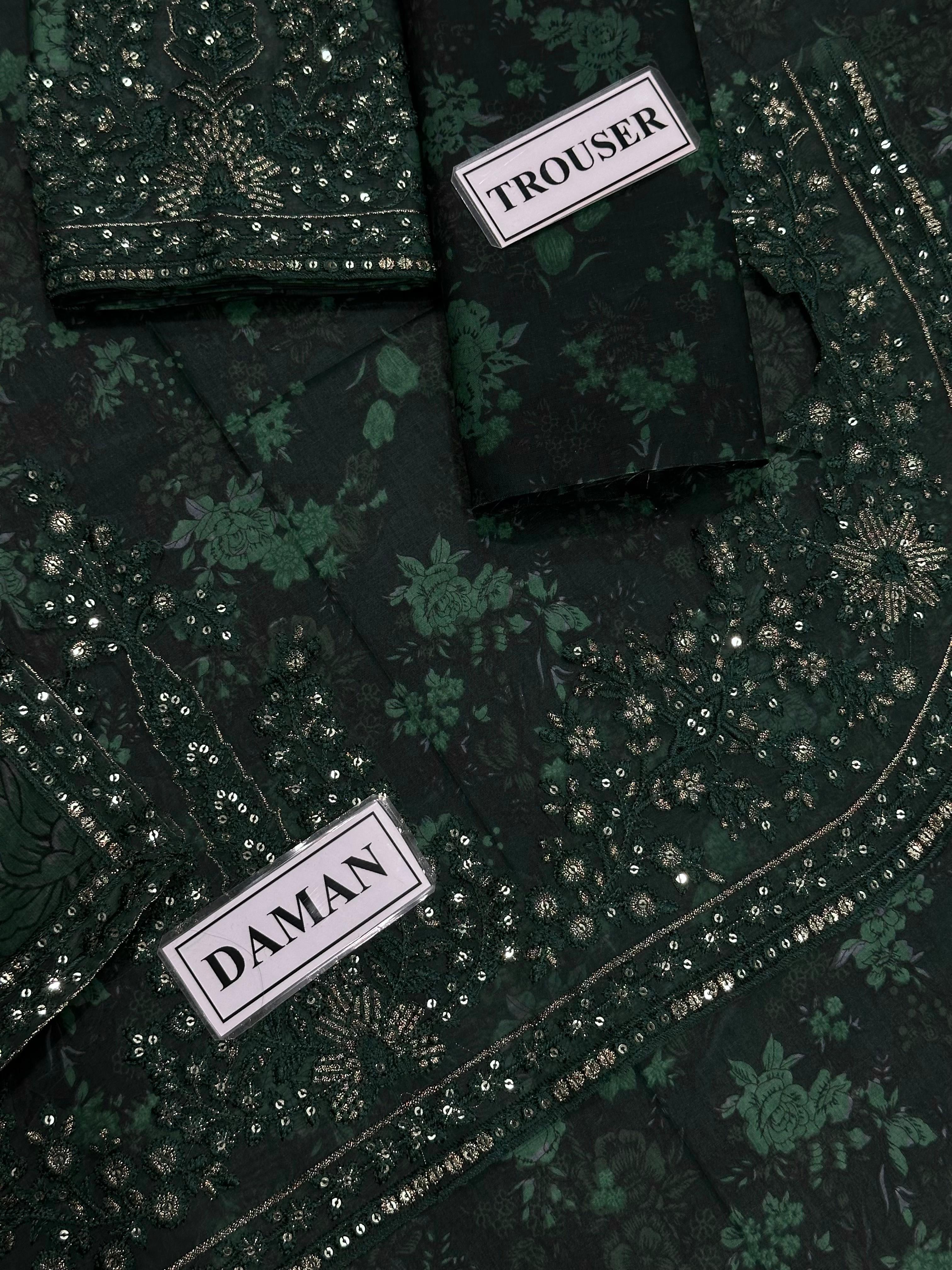 MOHAGNI EMBROIDERED LAWN - 3 PC UNSTITCHED