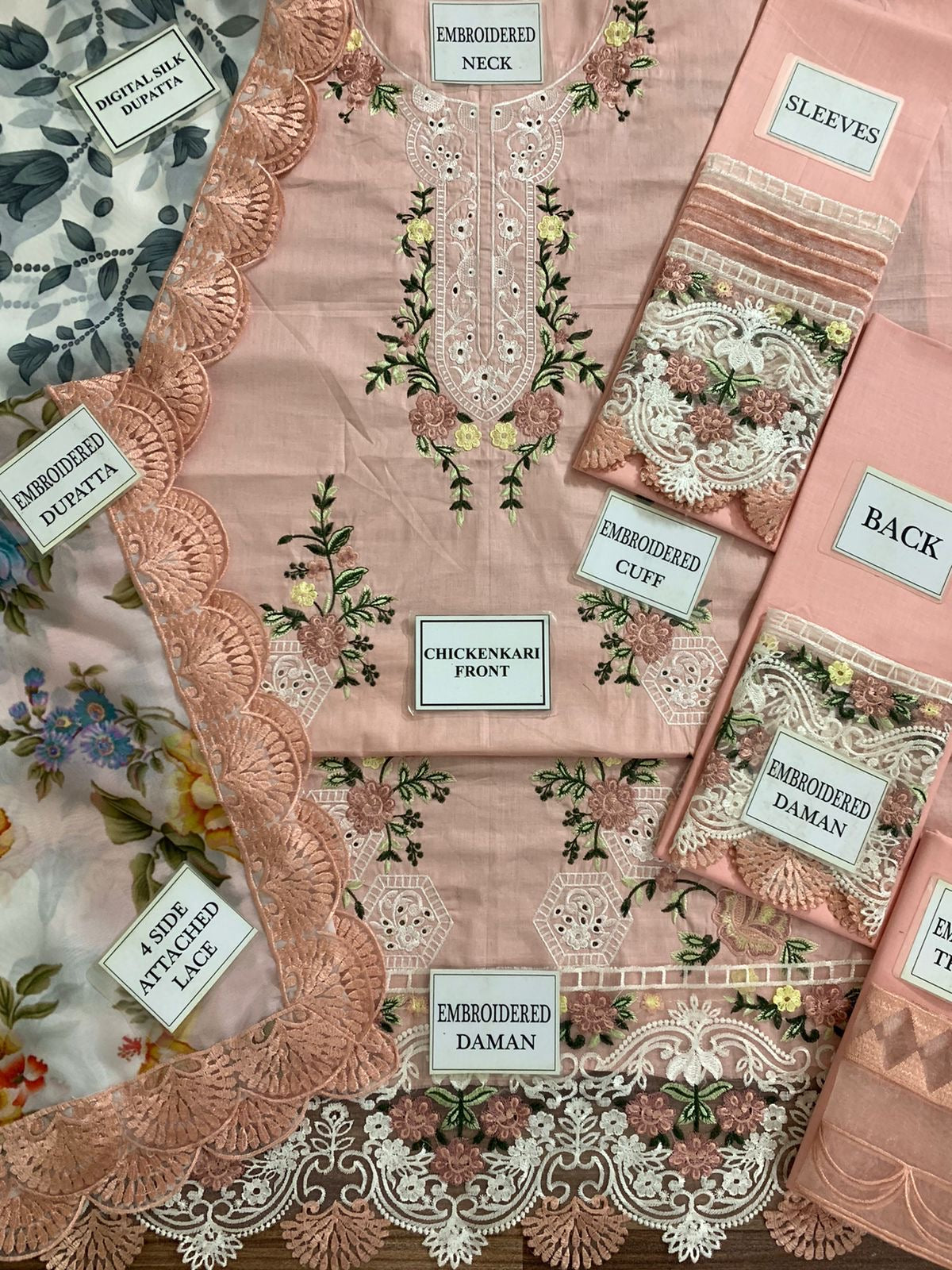 JADE EMBROIDERED CHIKANKARI LAWN - 3 PC UNSTITCHED