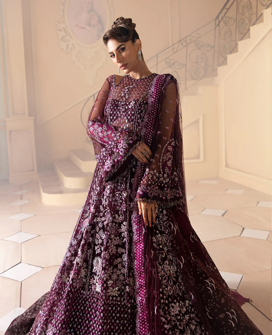 REPUBLIC WOMEN’S LUXURY WEDDING EMBROIDERED NET MAXI - 3 PC UNSTITCHED