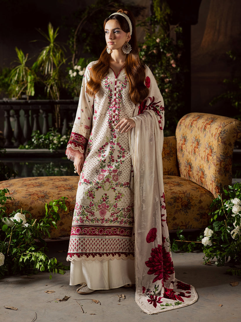 MAHNUR EMBROIDERED CHIKANKARI LAWN - 3 PC UNSTITCHED
