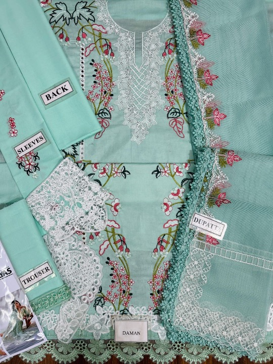 BIN ILYAS EMBROIDERED LAWN - 3 PC UNSTITCHED