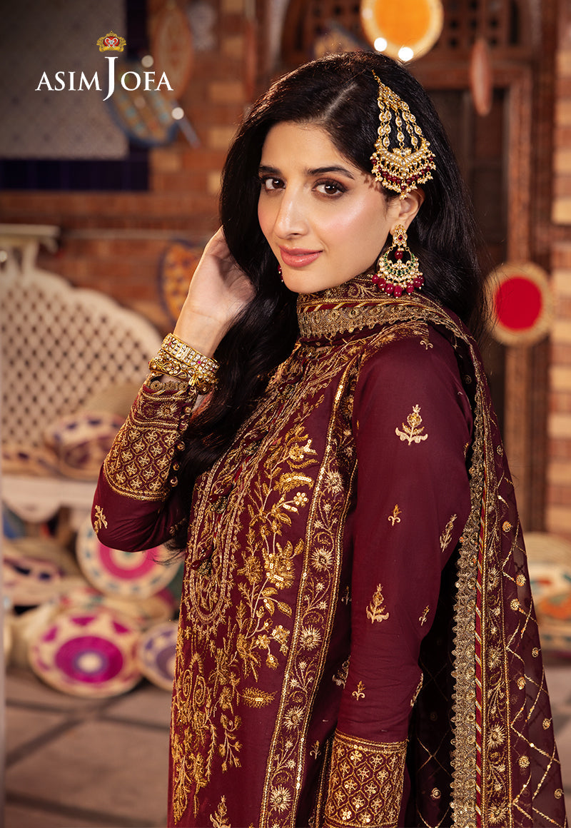 ASIM JOFA EMBROIDERED CHIFFON - 3 PC UNSTITCHED